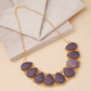 Purple Carved Stone Necklace Set