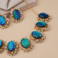 Peacock Design Glass Stone Necklace Set