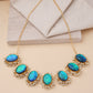 Peacock Design Glass Stone Necklace Set