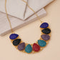 Multicolour Carved Stone Necklace Set