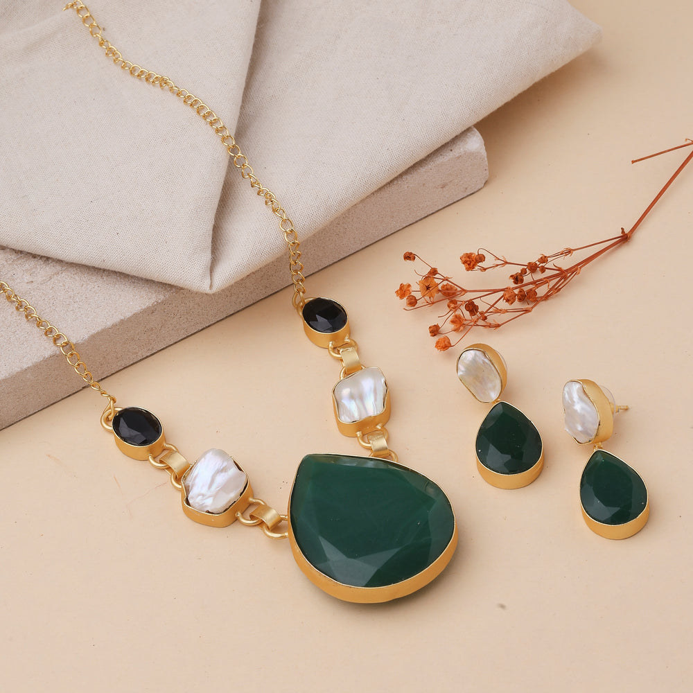 Green Onyx Necklace Set