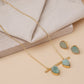 Flute Amazonite Stone Necklace Set