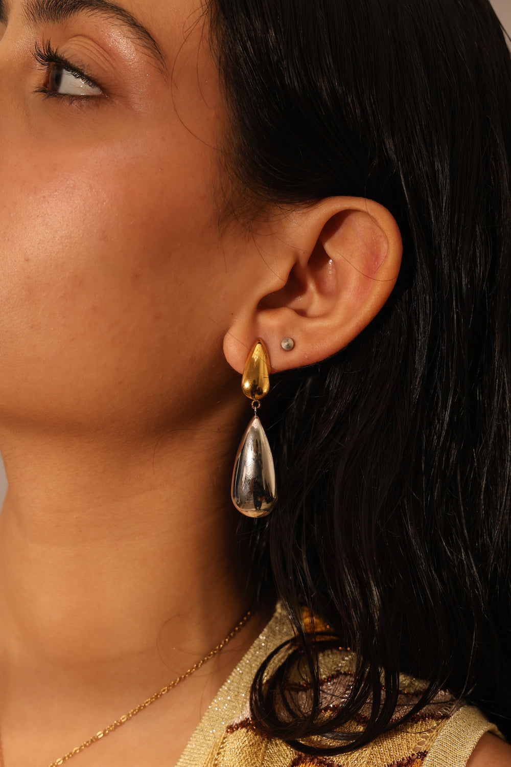 Gold and silver Long Earrings