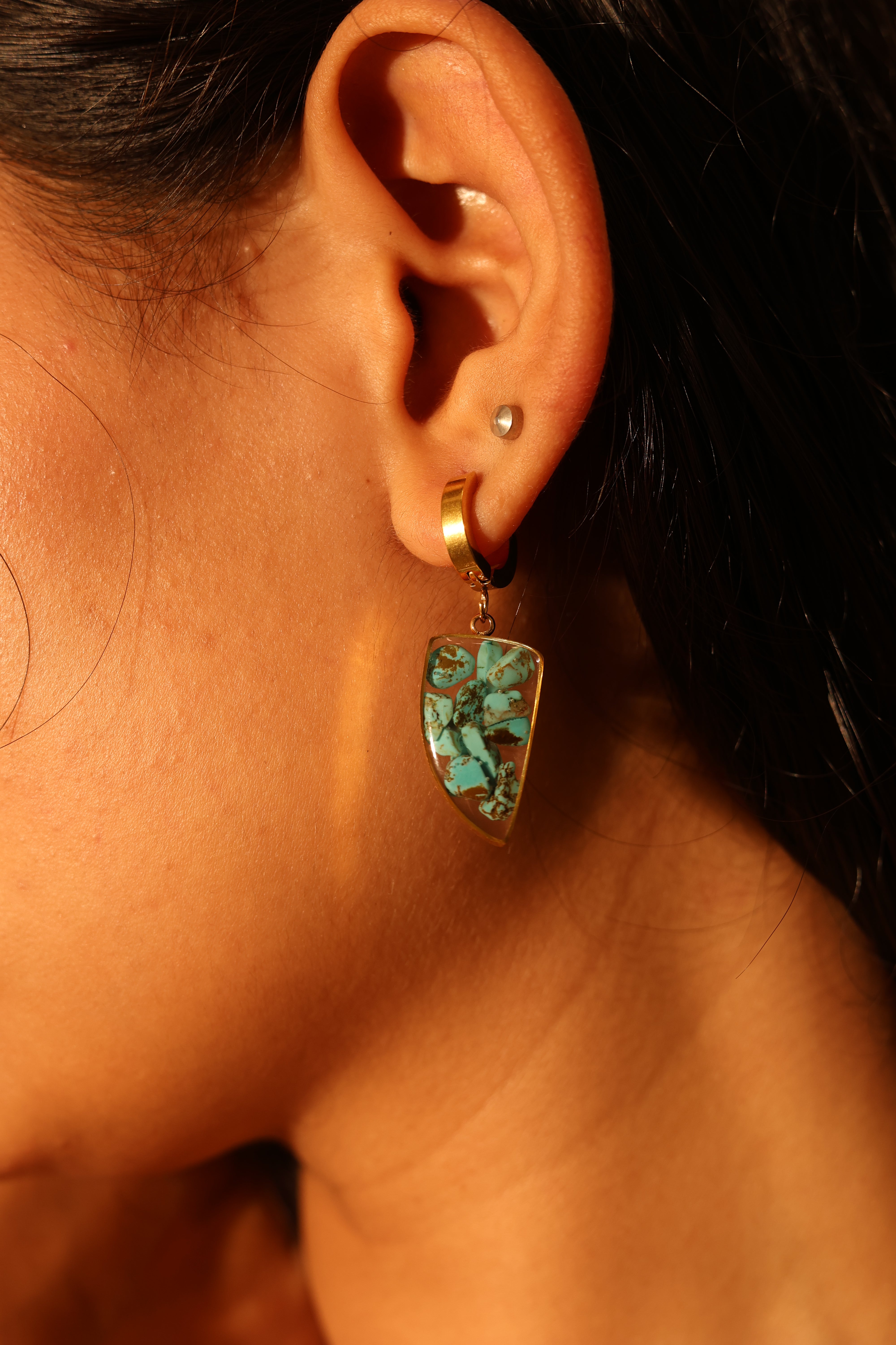 Turquoise Blue Natural Stone Earrings