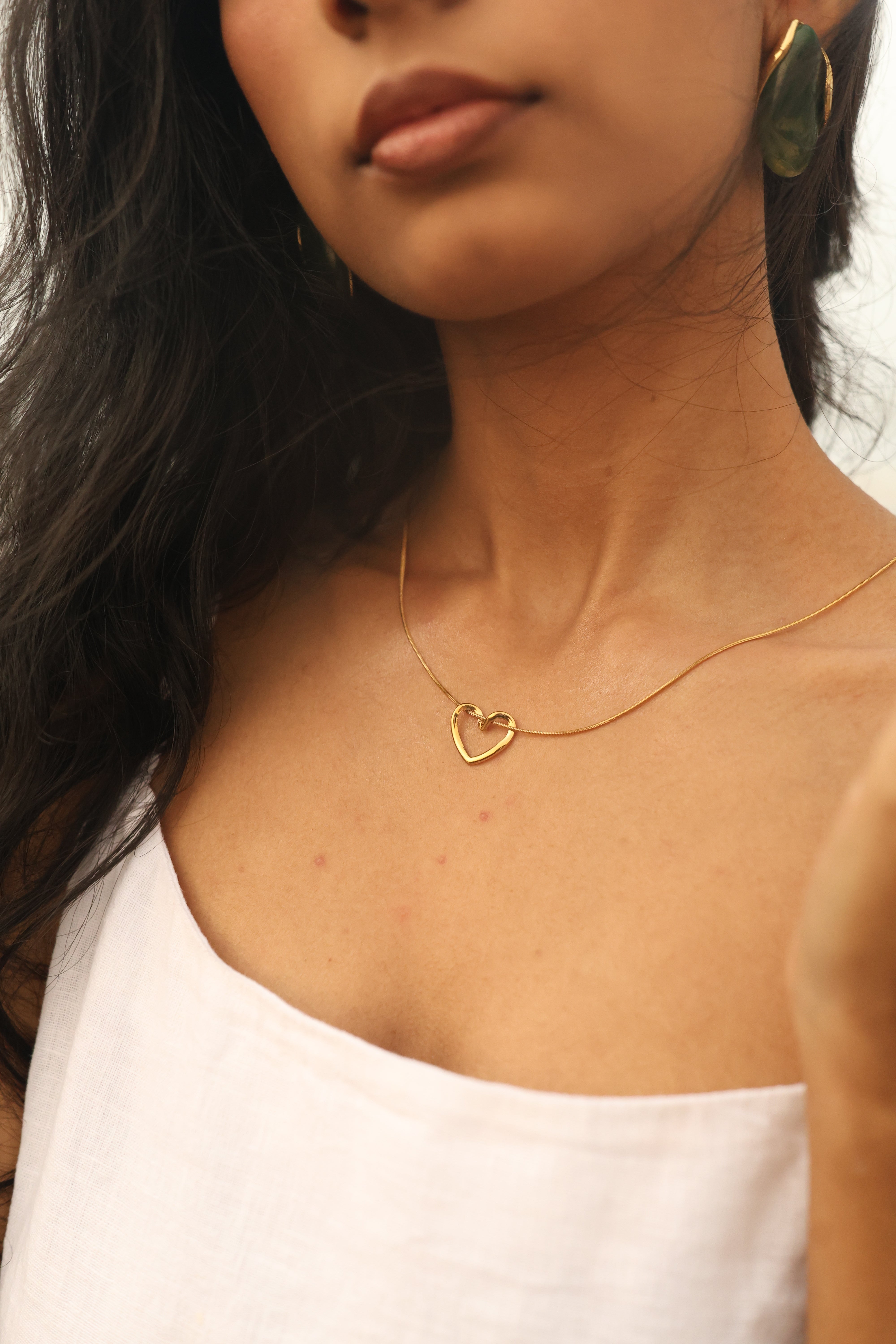 Stillness heart Necklace -Some love doesn’t rush. It stays. It settles. It feels like stillness.