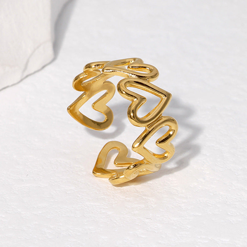 Endless Hearts Ring – Gold Finish