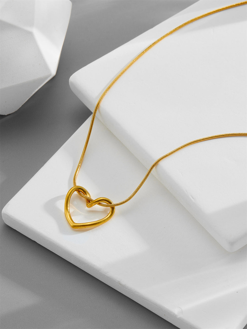 Stillness heart Necklace -Some love doesn’t rush. It stays. It settles. It feels like stillness.