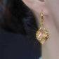 Golden Glitter Heart Earrings