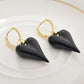 Black Flame Heart Earrings