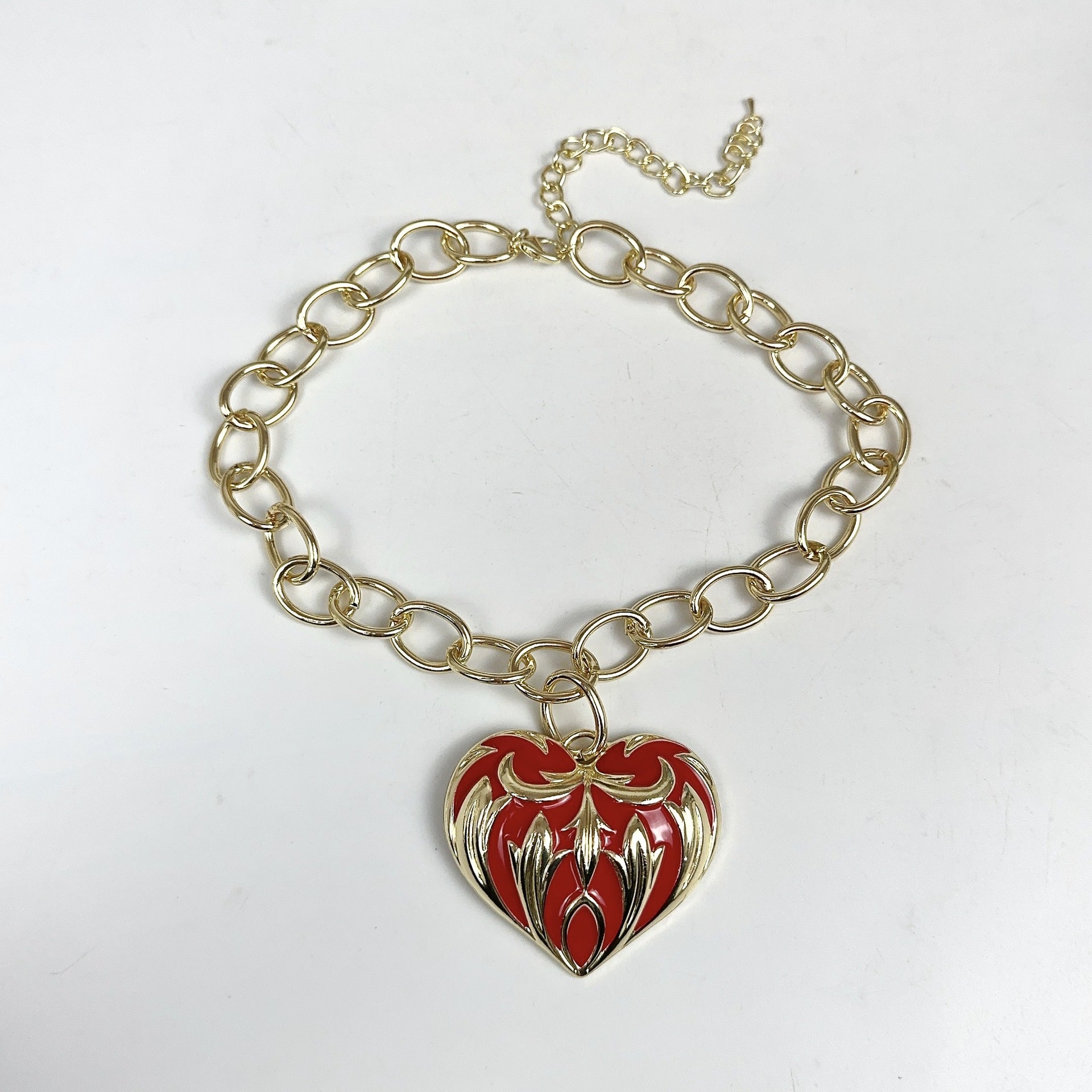 Flame Heart Statement Necklace