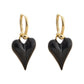 Black Flame Heart Earrings