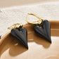 Black Flame Heart Earrings