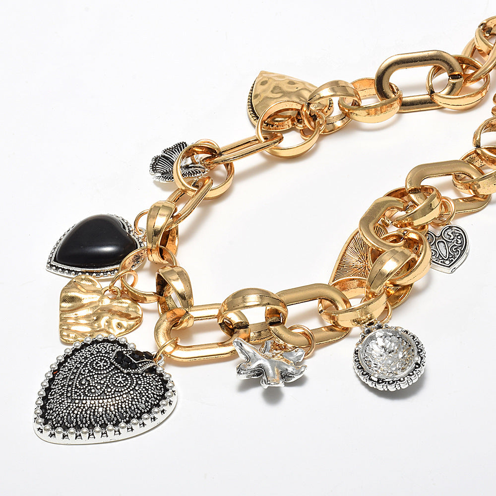 Eclectic Heart Charm Necklace
