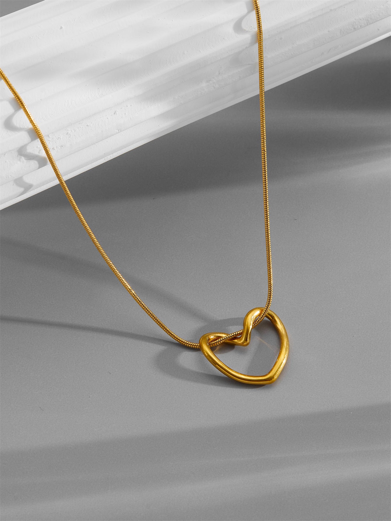 Stillness heart Necklace -Some love doesn’t rush. It stays. It settles. It feels like stillness.