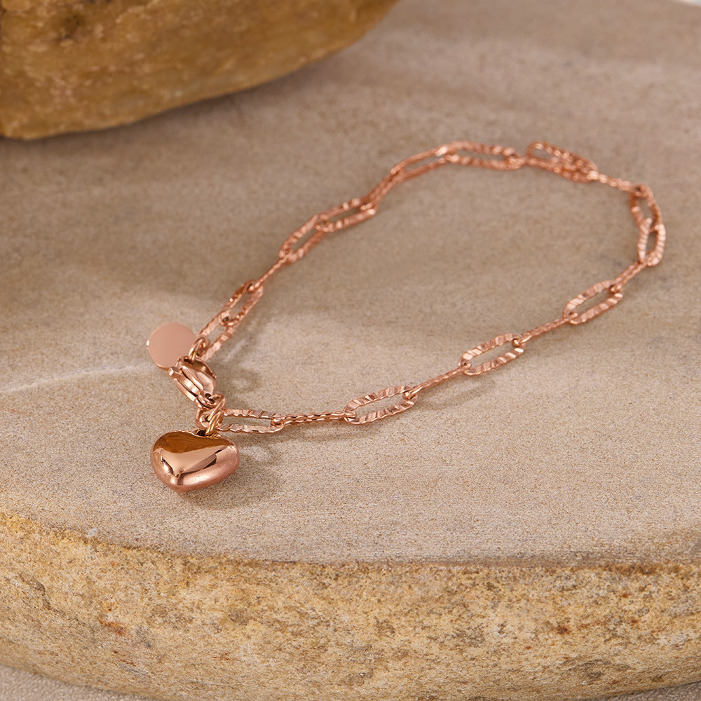 Blush Heart Link Bracelet