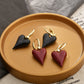 Black Flame Heart Earrings