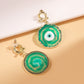 Emerald Aura Evil Eye Earrings