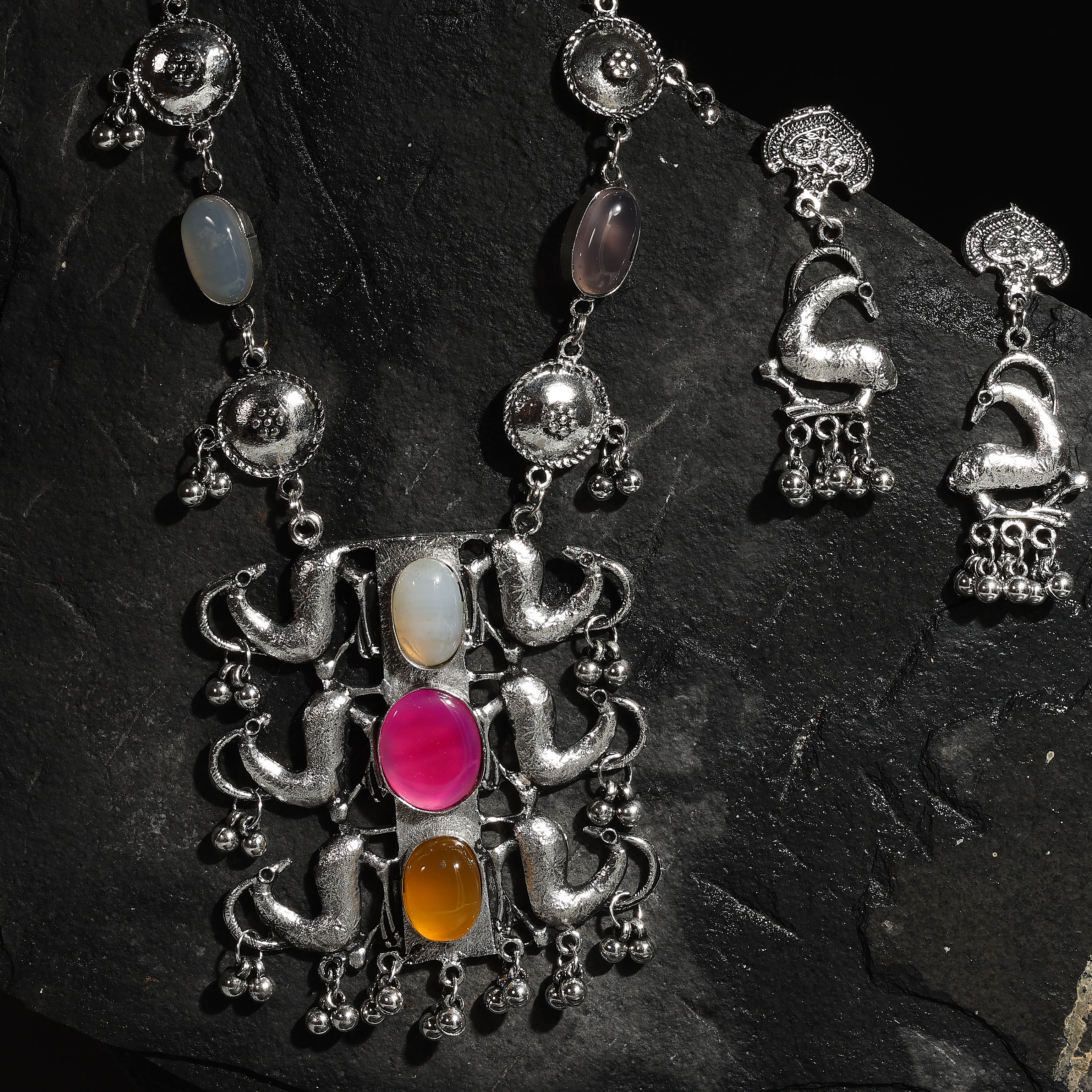 Mayura Gemstone Necklace Set