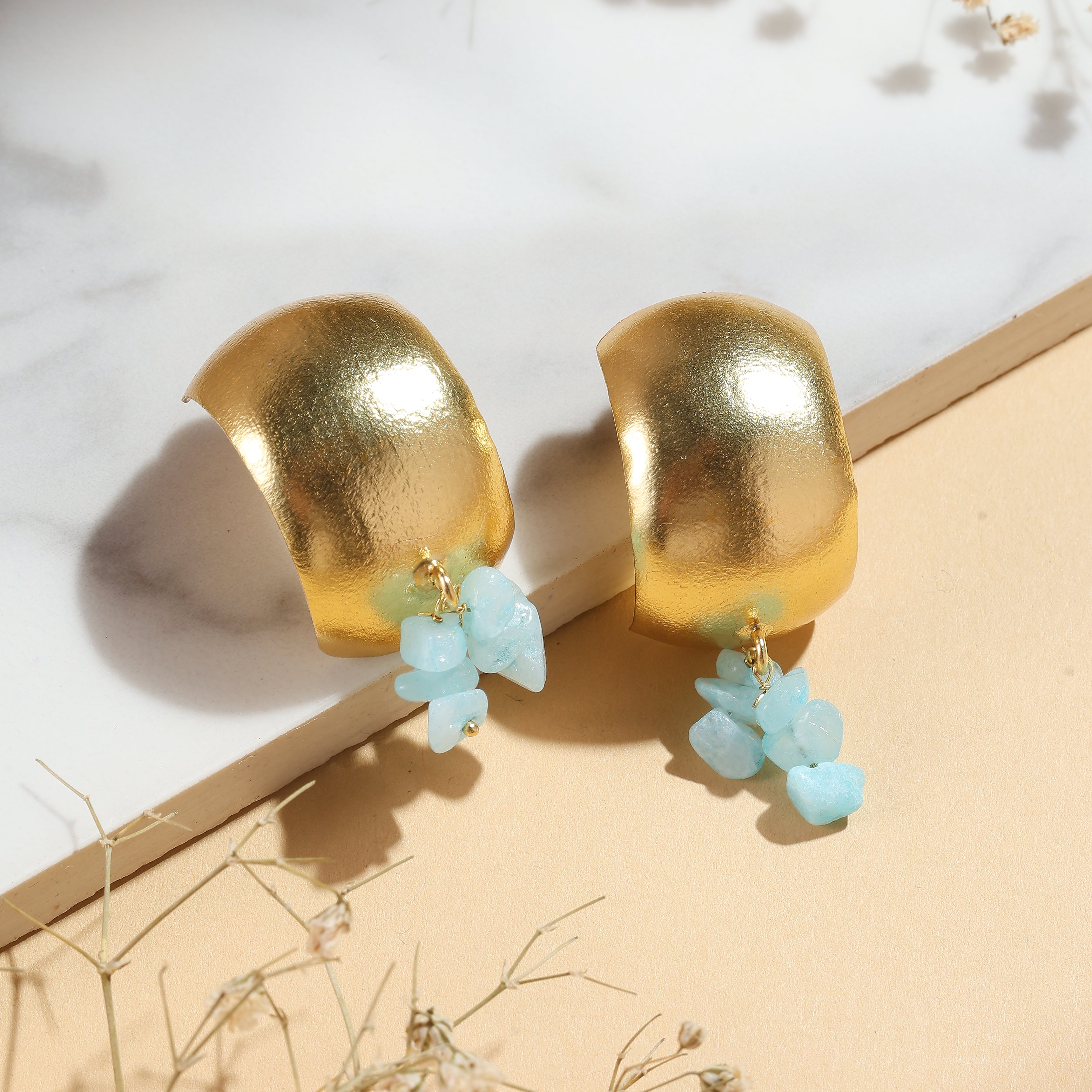 Aqua Drape Earrings
