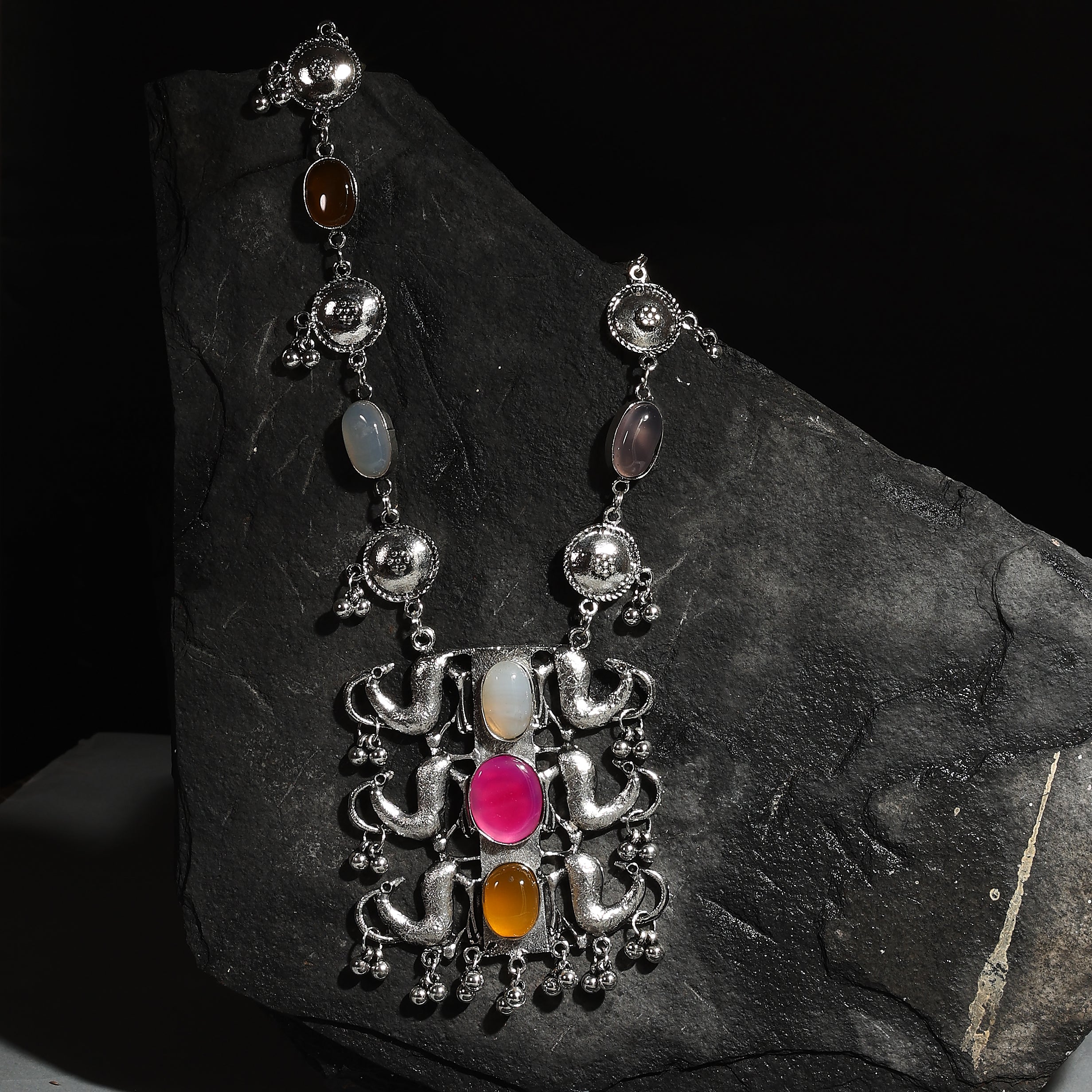 Mayura Gemstone Necklace Set