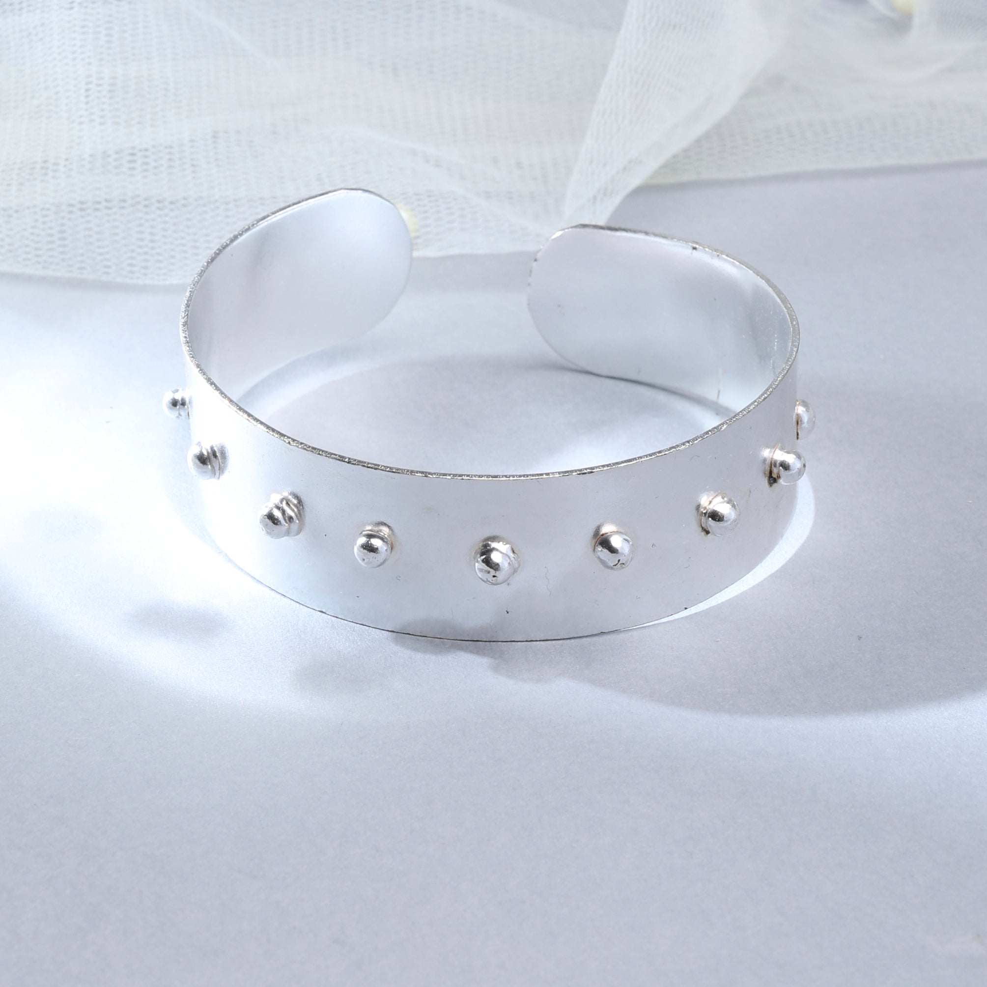 The Orbit Stud Cuff – Silver Plated