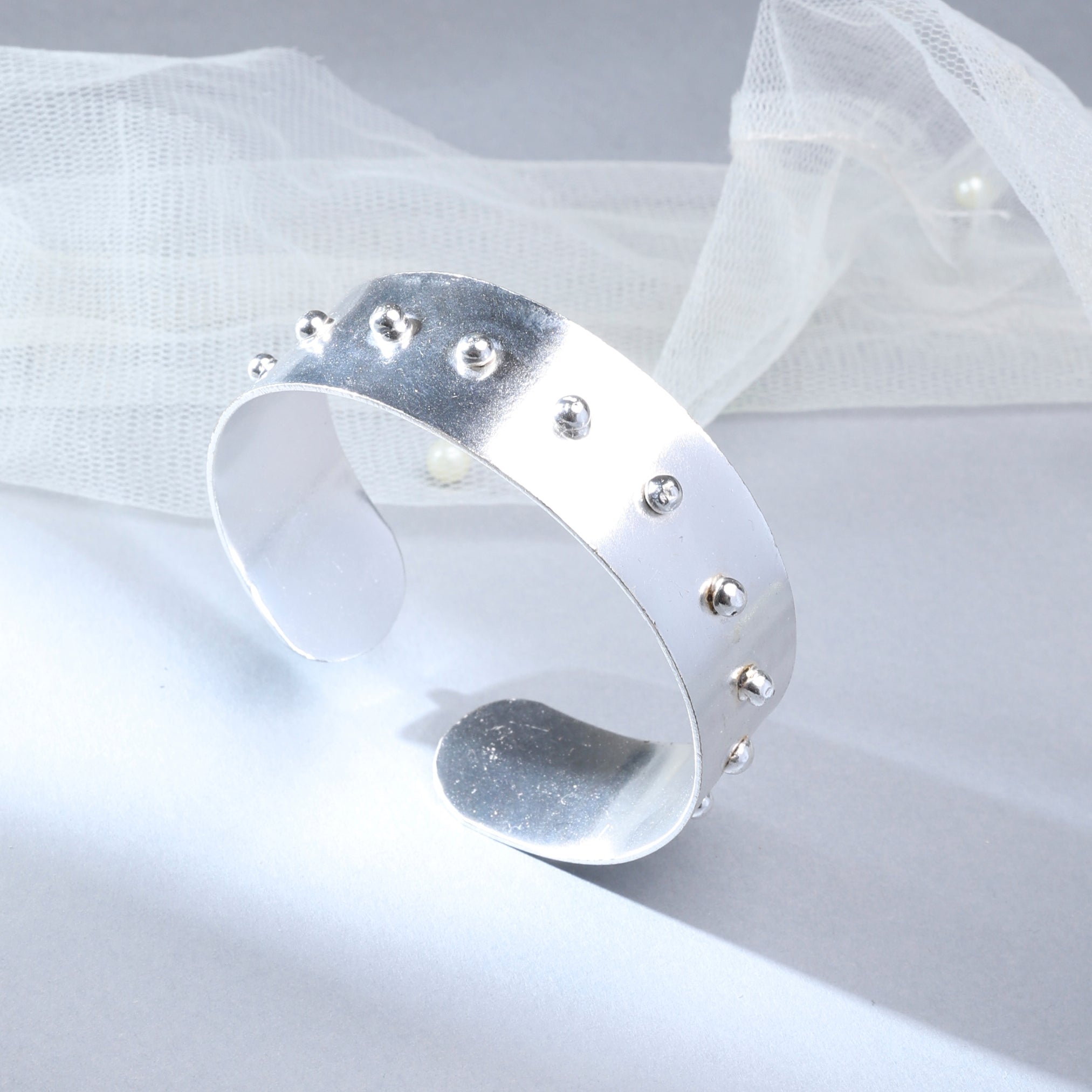 The Orbit Stud Cuff – Silver Plated