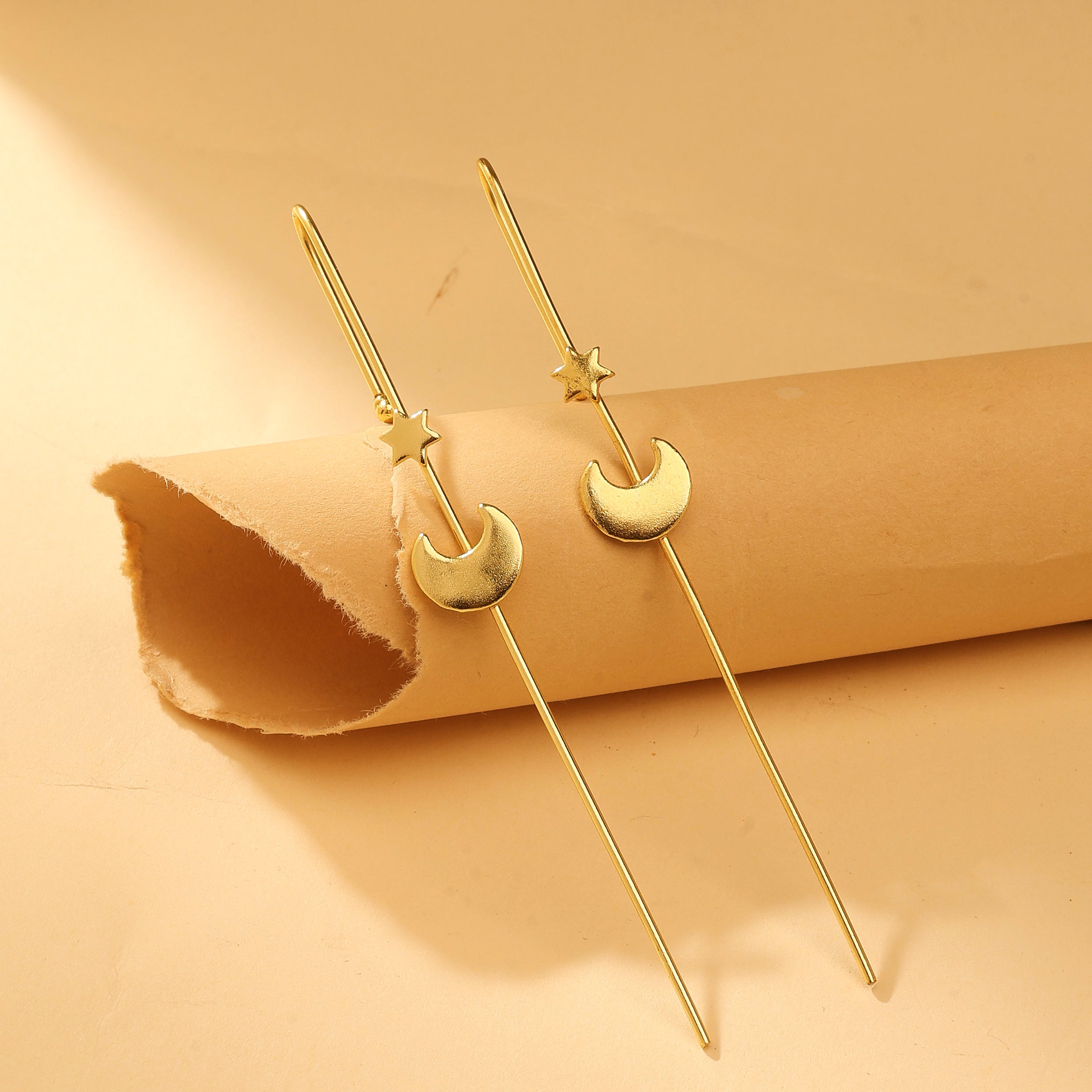 Celestial Star & Moon Threader Earrings