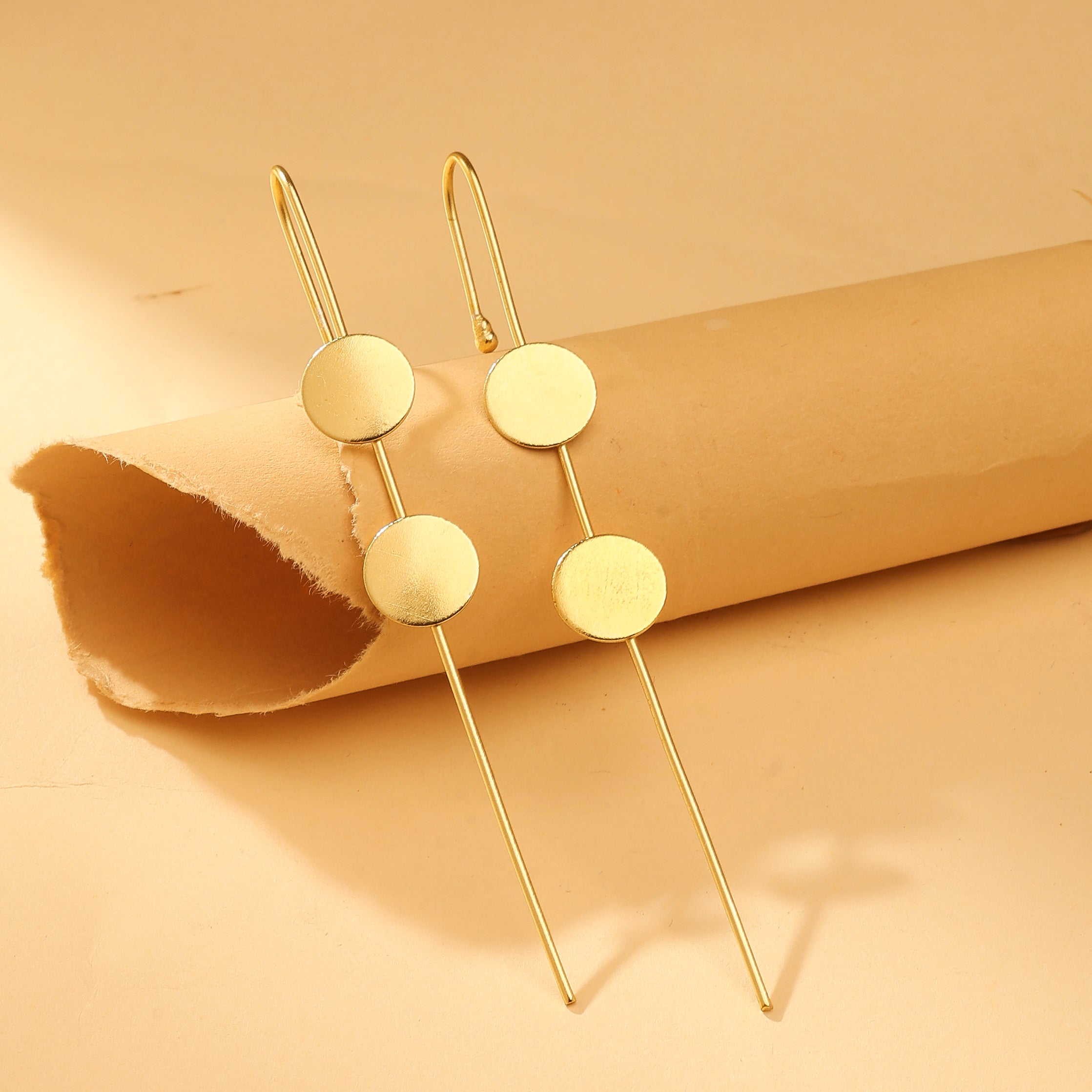 Double Disc Ear Cuff Earrings