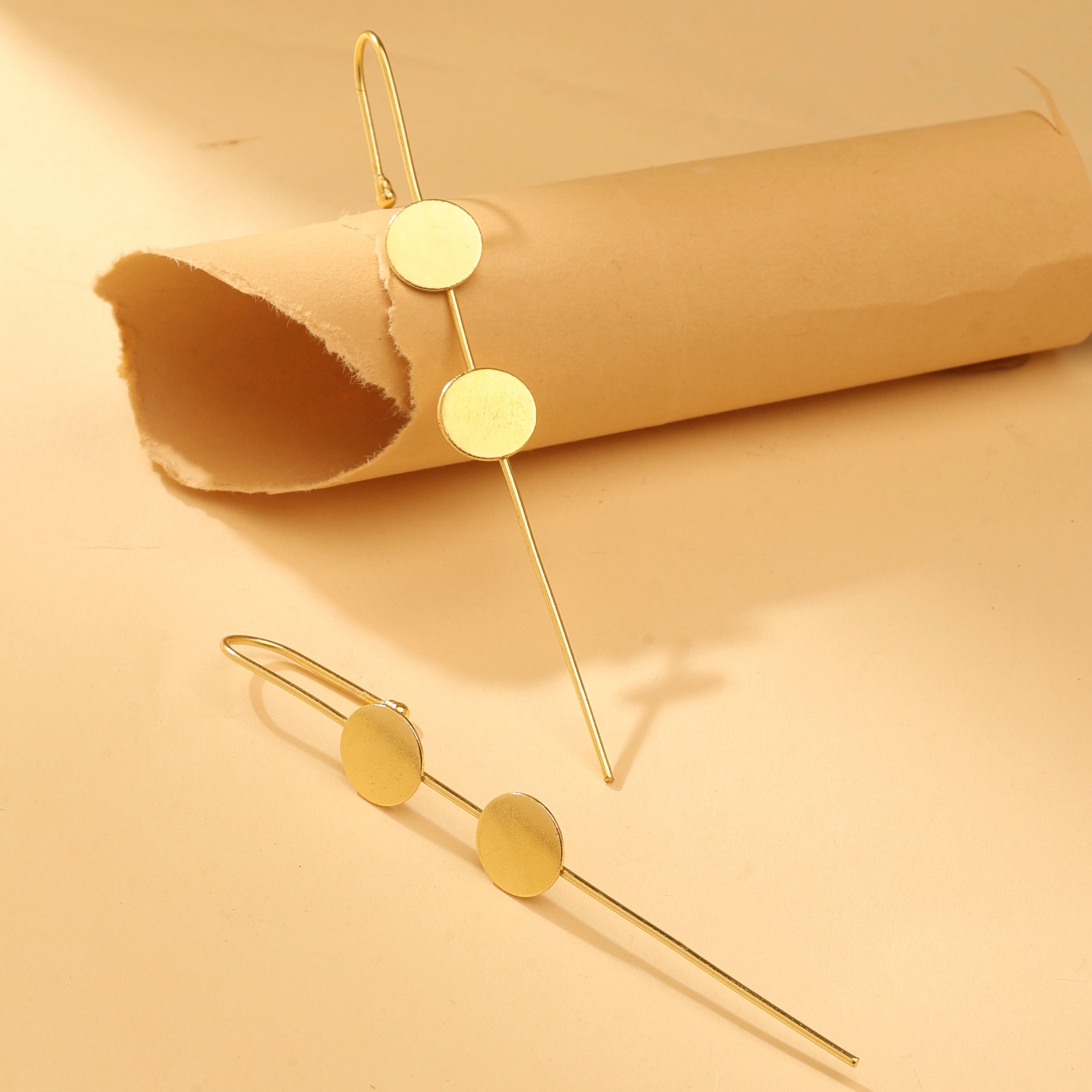 Double Disc Ear Cuff Earrings