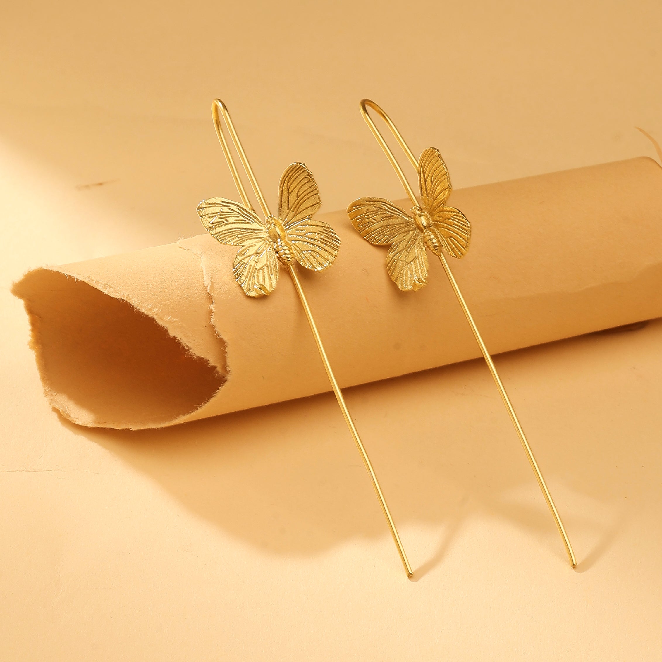 Golden Butterfly Ear Cuff Earrings