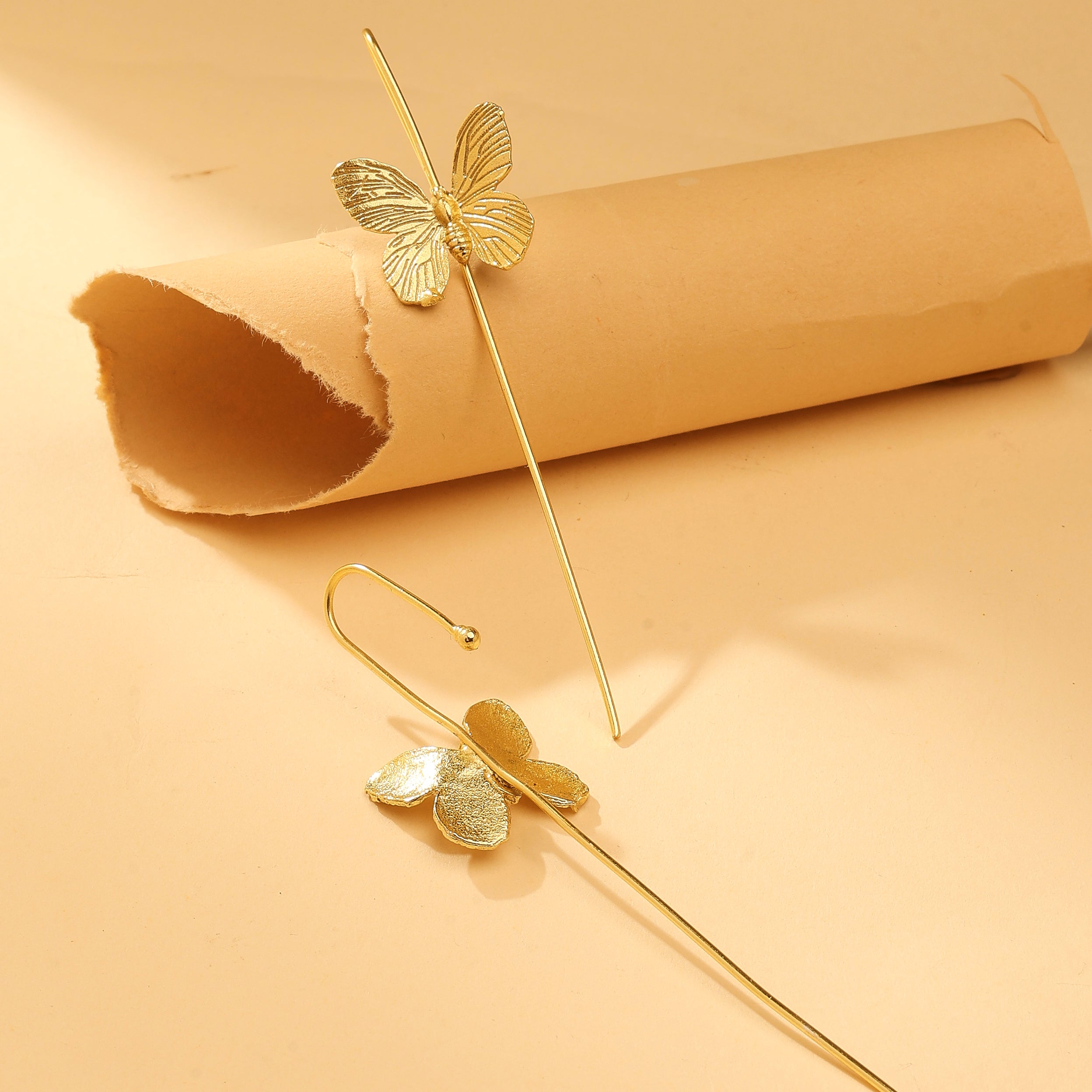Golden Butterfly Ear Cuff Earrings