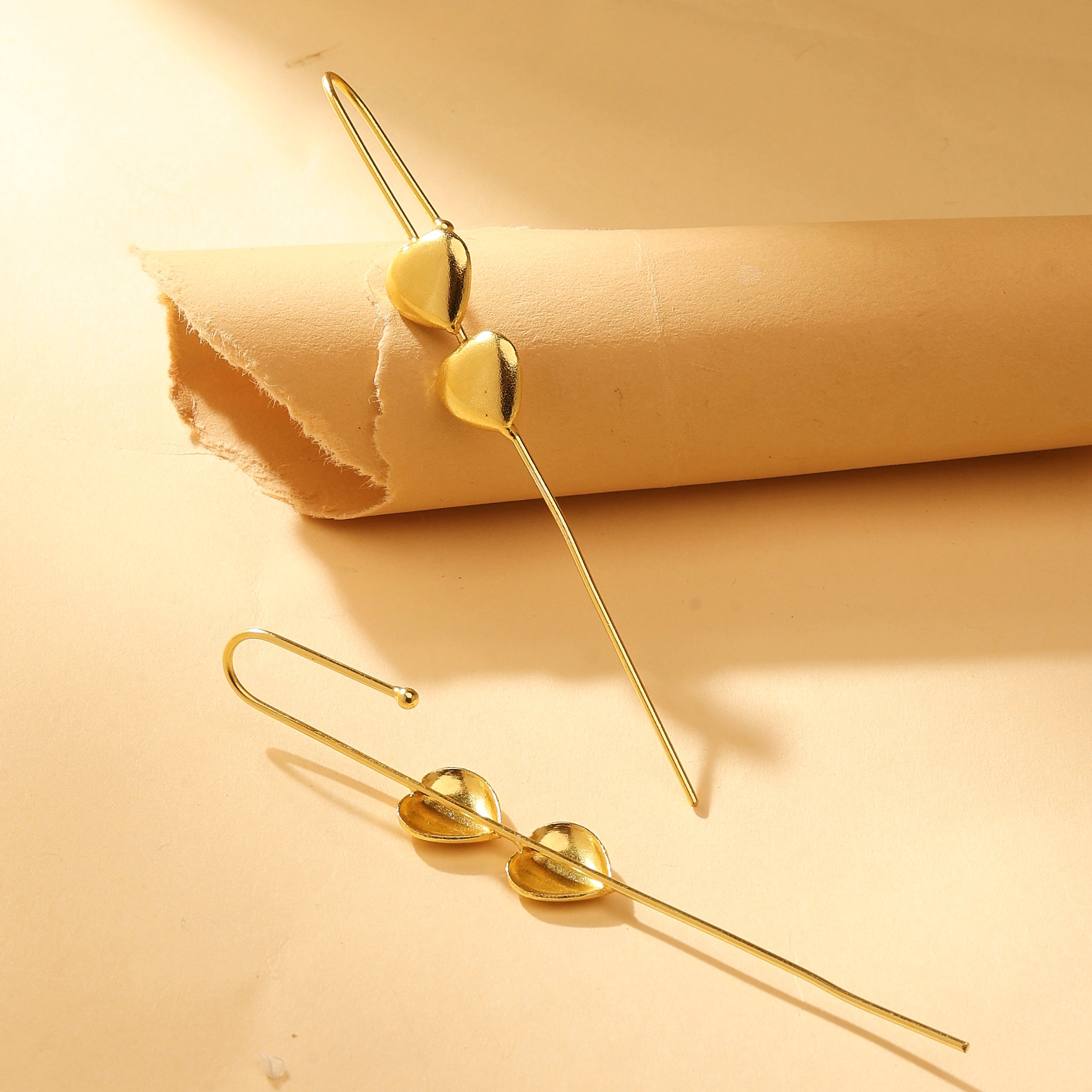 Double Heart Ear Cuff Earrings