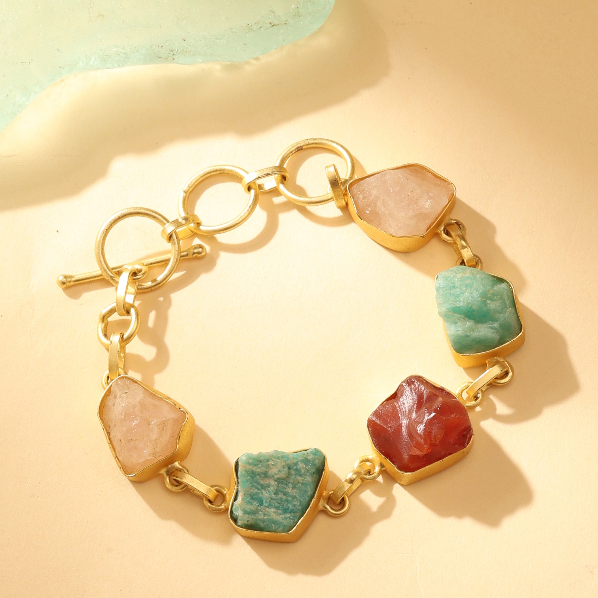 Raw Gemstone Link Bracelet
