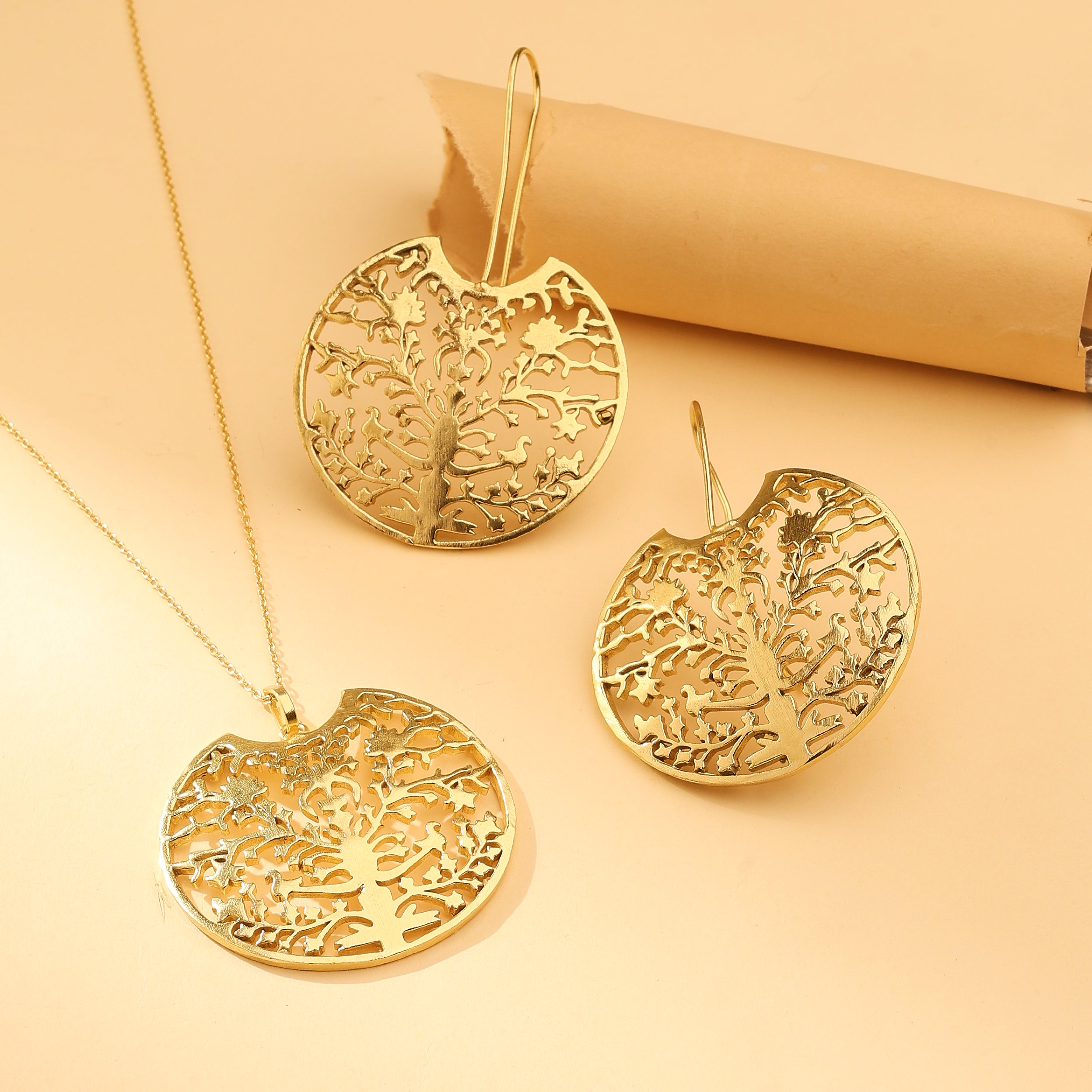Tree of Life Pendant Necklace & Earrings Set
