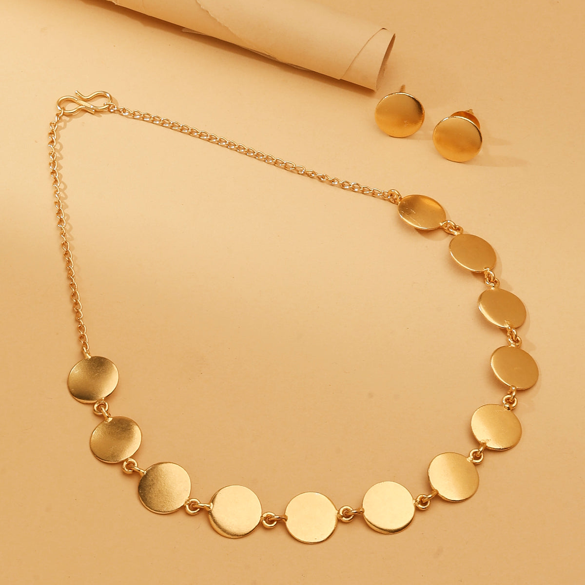 Golden Coin Necklace Set