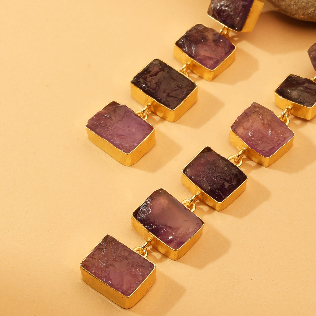 Amethyst Stone Drop Earrings